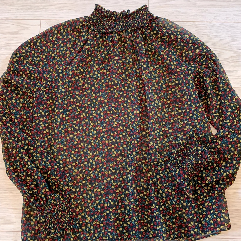 Gap - Multi-Color high Collar Sheer Blouse.